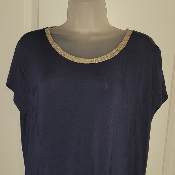 Michael Kors Navy Dress with Cream Accent Sz: XL - Picture 4 of 8